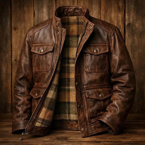 Vintage brown buffalo hide - vintage,