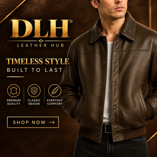Men genuine leather jacket - men’s,